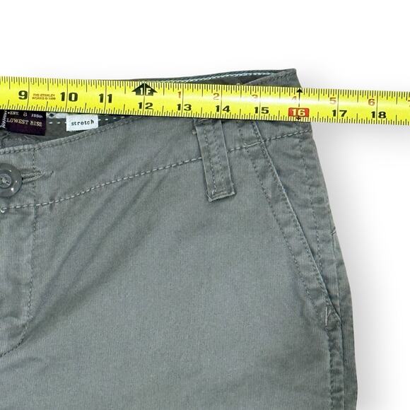 Y2K Old Navy Lowest Rise Khaki Chino Pants 8 Taupe Flare Wide Leg Pockets 32x32 - Picture 8 of 10